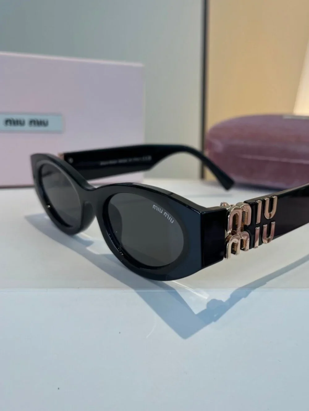 Miu Miu Black-Frame Cat-Eye Sunglasses